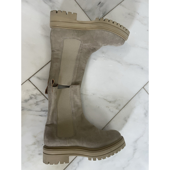 Michele Lopriore Women’s Euro 37 US 6.5 Light Tan Suede Lug Sole Combat Boot - Picture 6 of 12